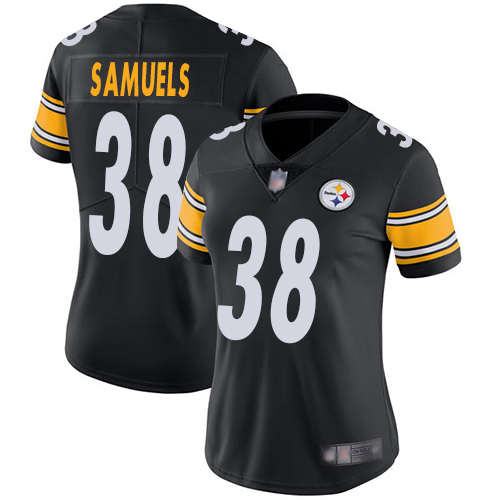 Women Pittsburgh Steelers Football #38 Limited Black Jaylen Samuels Home Vapor Untouchable Nike NFL Jersey